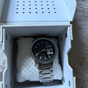 Diesel Men's Black Dial Silver Watch